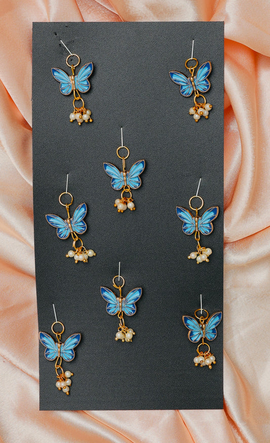 Blue Pearly Butterflies 🦋 ( Pack of 8 )