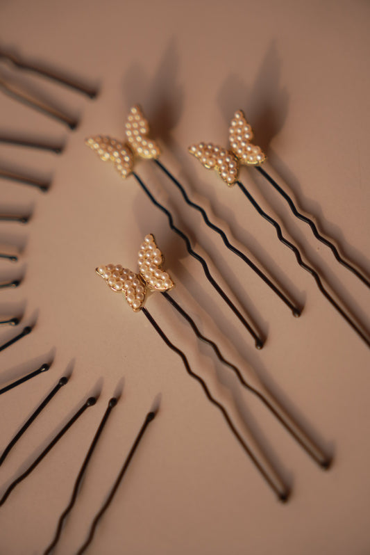 Pearly Butterfly Pins