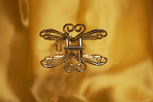 Silver Butterfly Claw Clip
