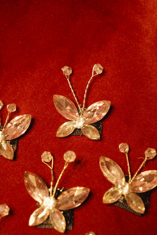 Crystal Butterfly 🦋 Baby Pink ( Set of 6 )