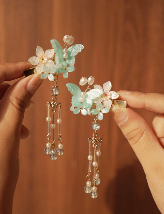 Sea Green Korean Butterfly Clips
