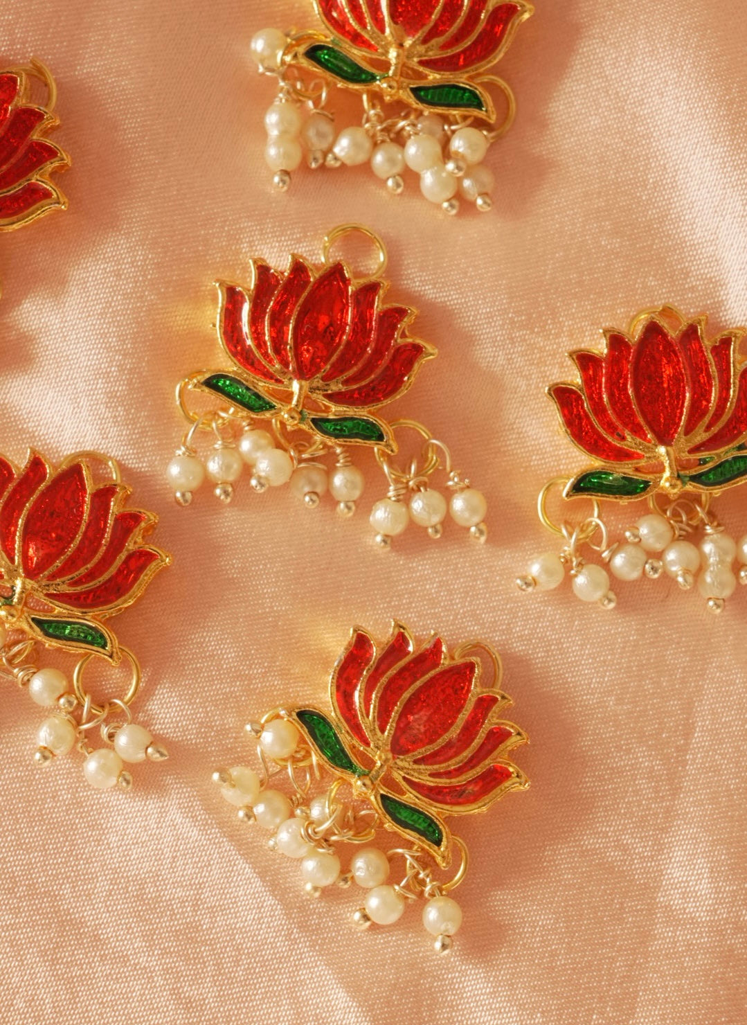 Red Lotus Hair Pins ( Set of 6 ) 🪷