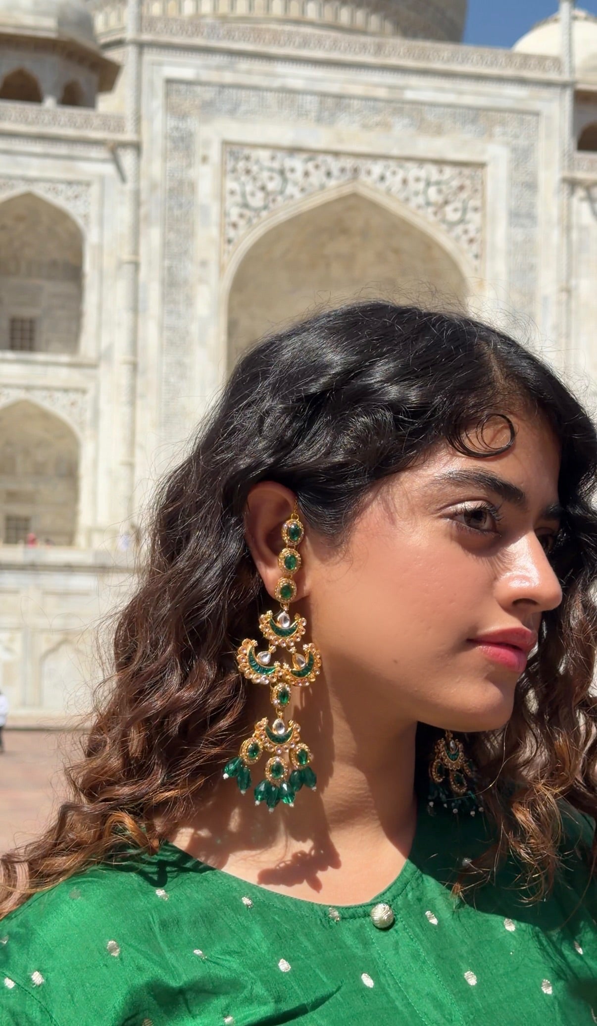 Mumtaz ~ Emerald Green Tikka & Earrings set