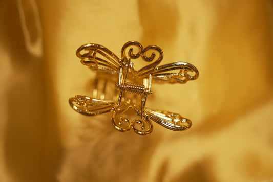 Golden Butterfly Claw Clip
