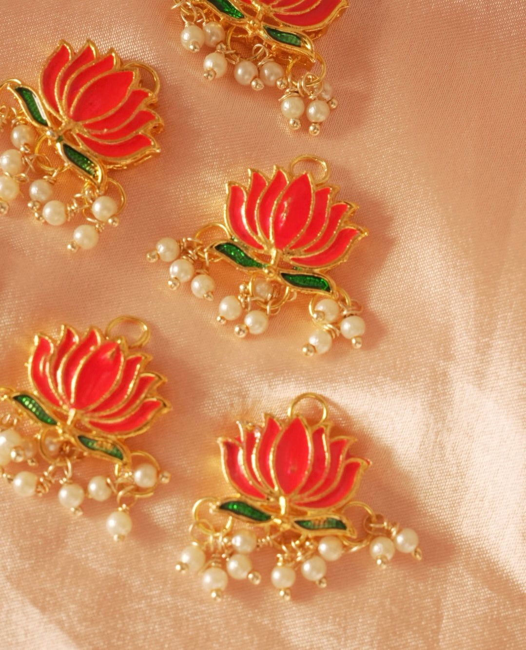 Pink Lotus Hair Pins ( Set of 6 ) 🪷