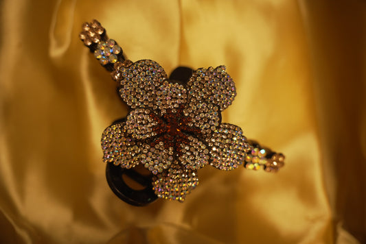 Chocolate Floral Claw Clip