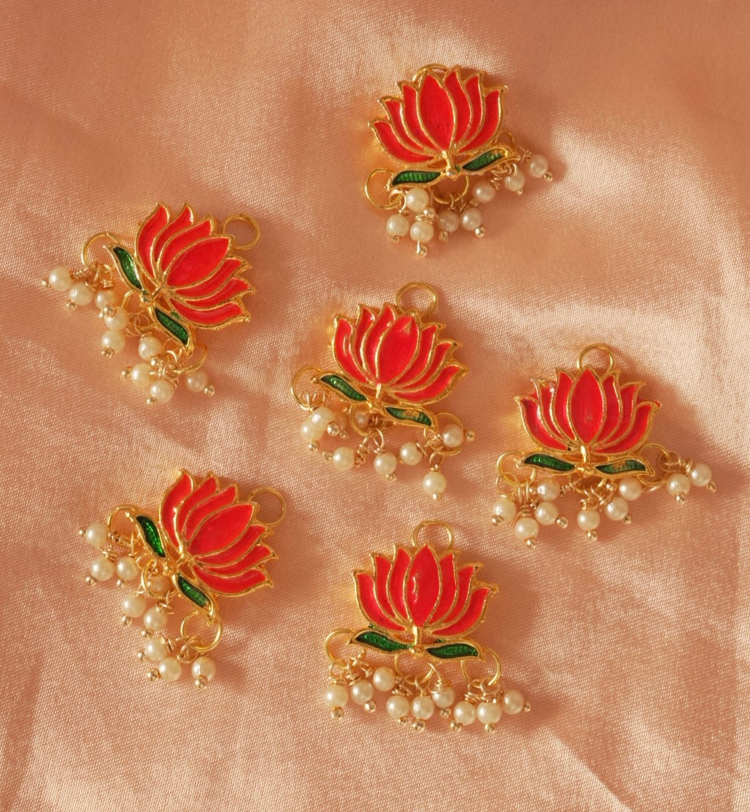 Pink Lotus Hair Pins ( Set of 6 ) 🪷