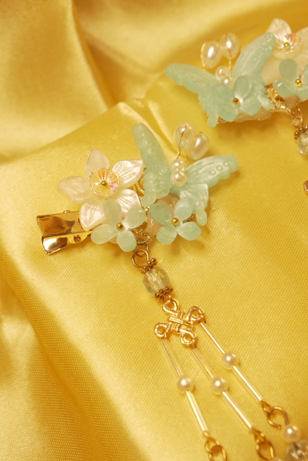 Sea Green Korean Butterfly Clips