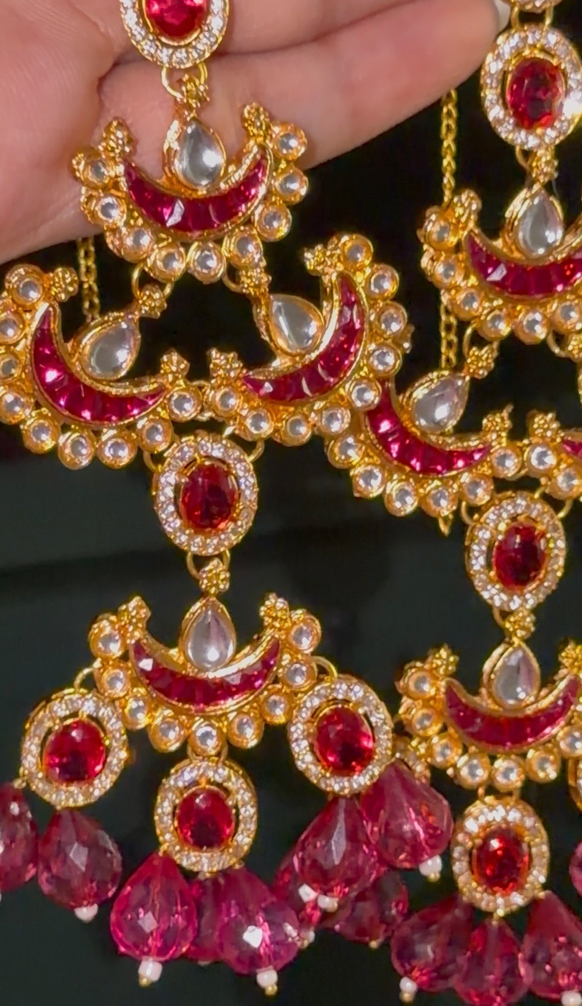 Mumtaz ~ Ruby Pink Earrings
