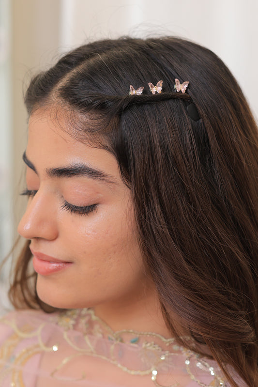 Pink Crystal Butterfly Pins