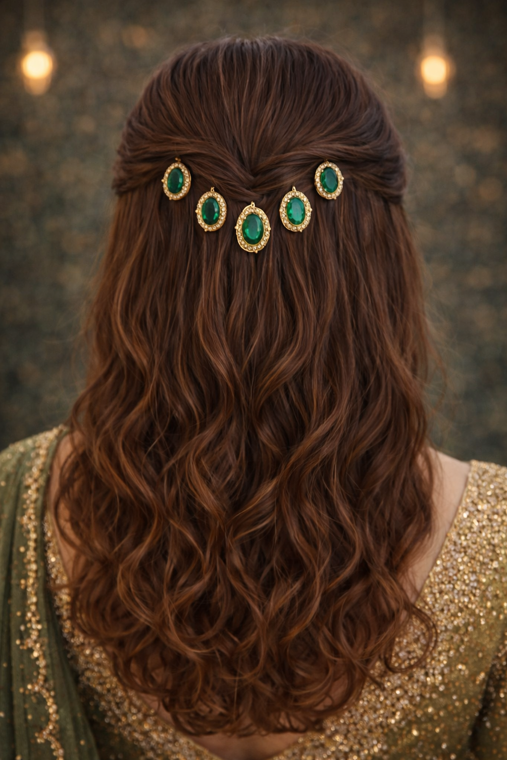 Mumtaz ~ Emerald Green Hair Pins ( Pack of 6 )