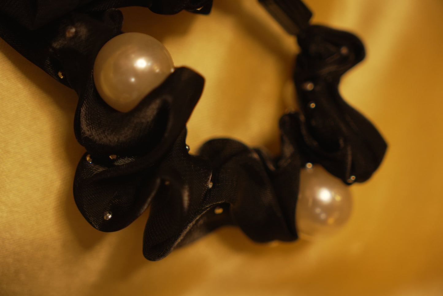 Black Pearly Classy Scrunchy