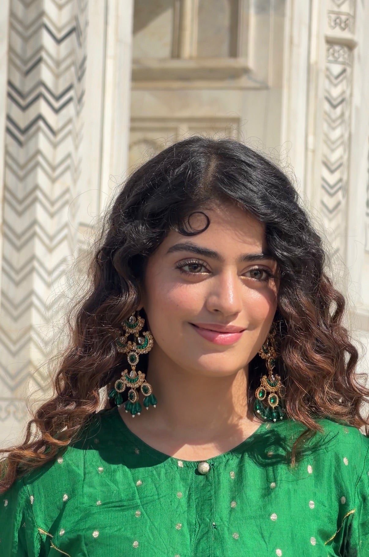 Mumtaz ~ Emerald Green Tikka & Earrings set