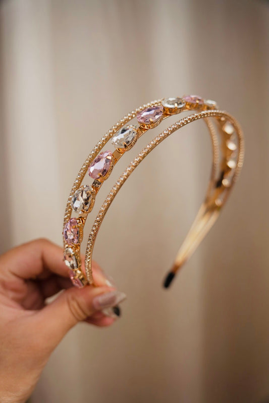 Pink & White Fairy Crystals Hairband