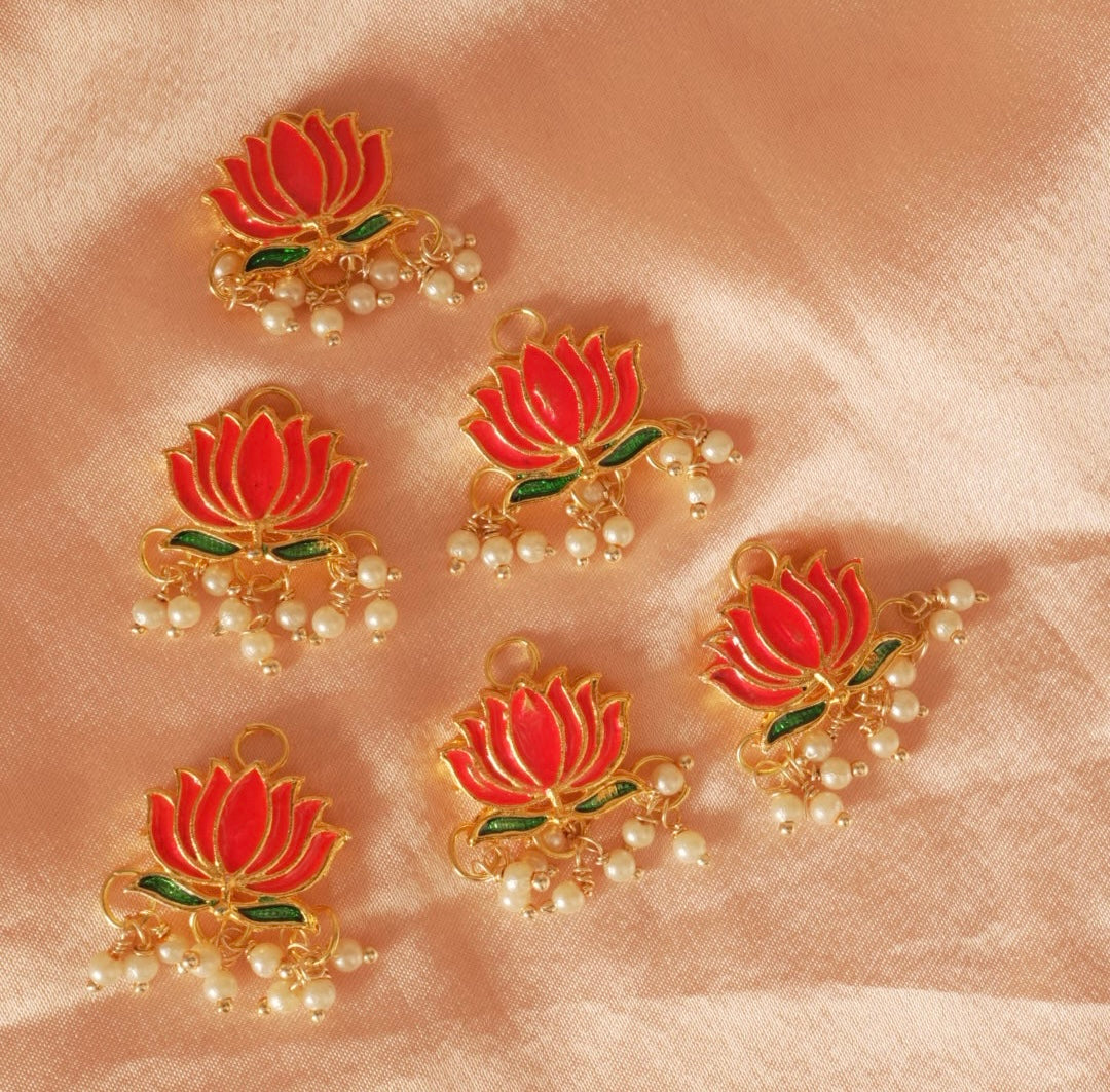 Pink Lotus Hair Pins ( Set of 6 ) 🪷