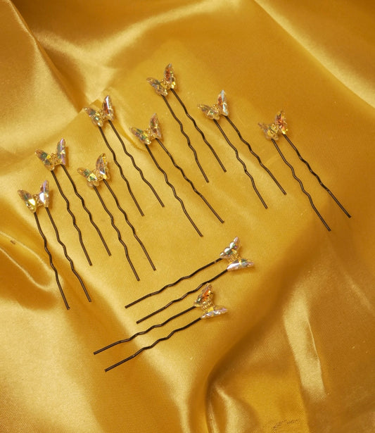 Mermaid Crystal Butterfly Pins