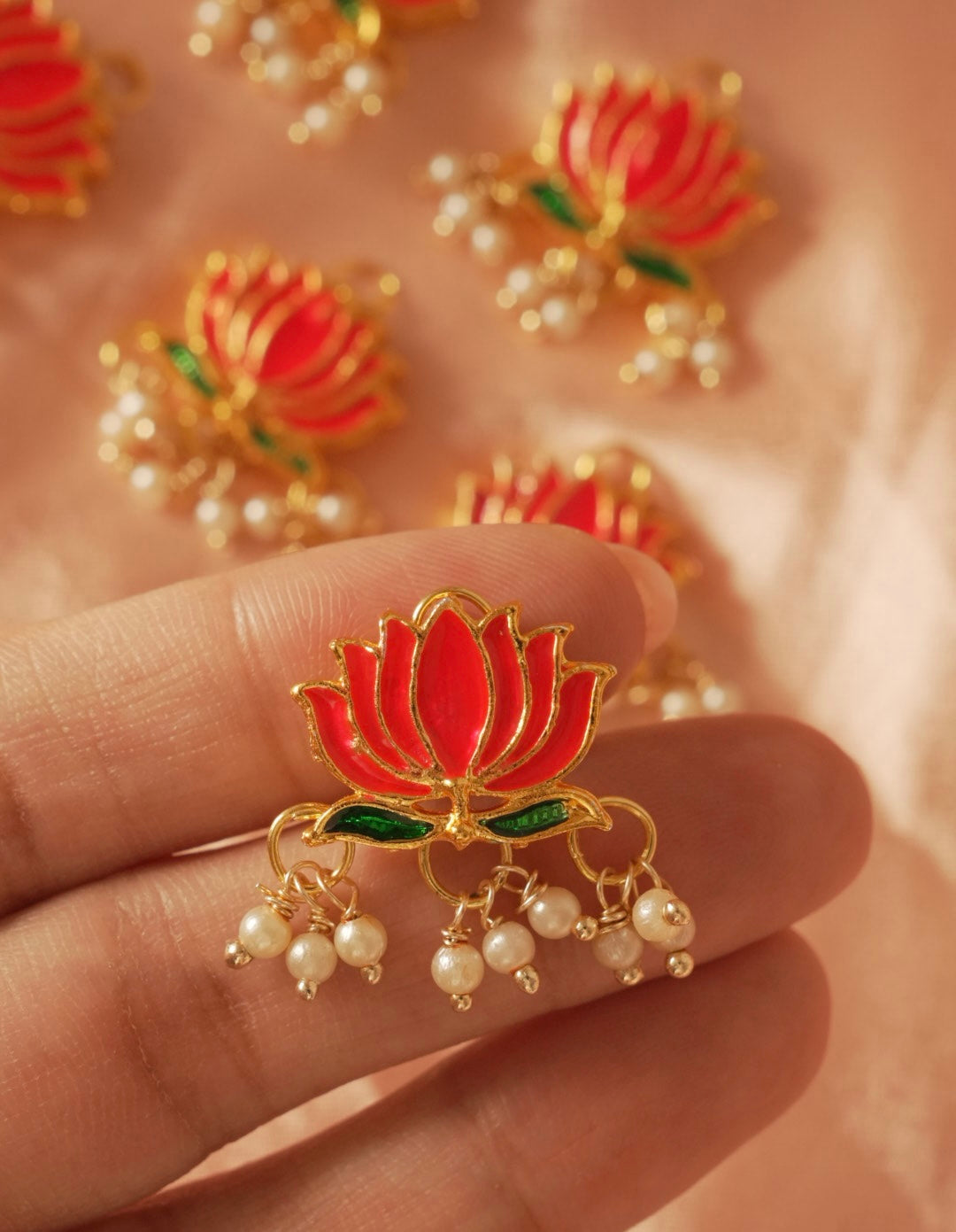 Pink Lotus Hair Pins ( Set of 6 ) 🪷