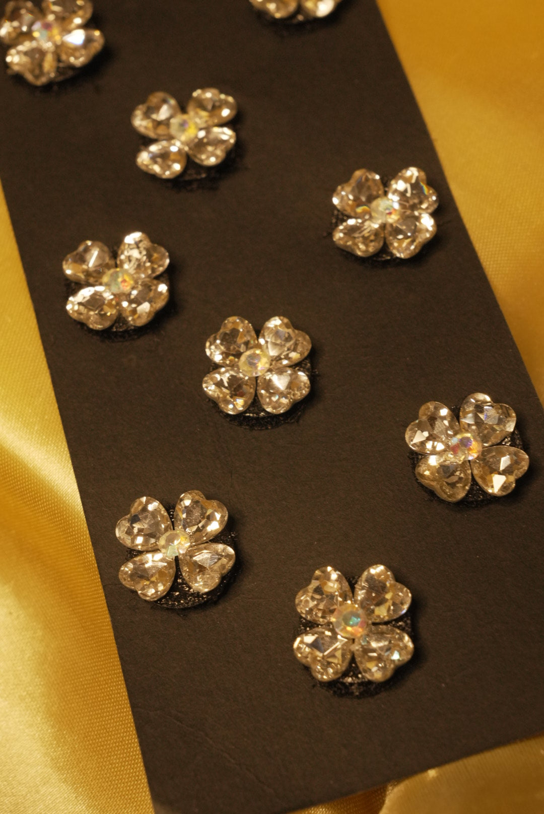 Silver Velcro Flower Crystals