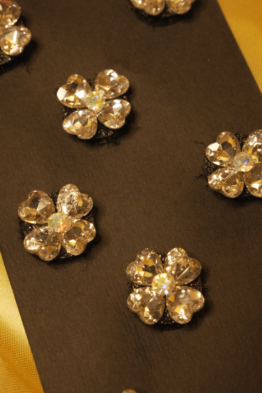 Silver Velcro Flower Crystals