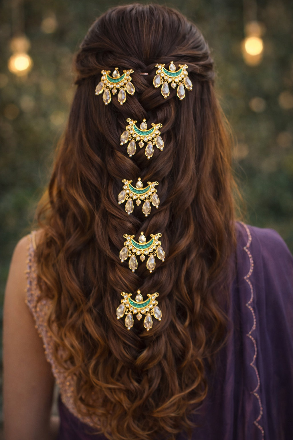 Noor Kundan Hair Pins ( Pack of 6 )