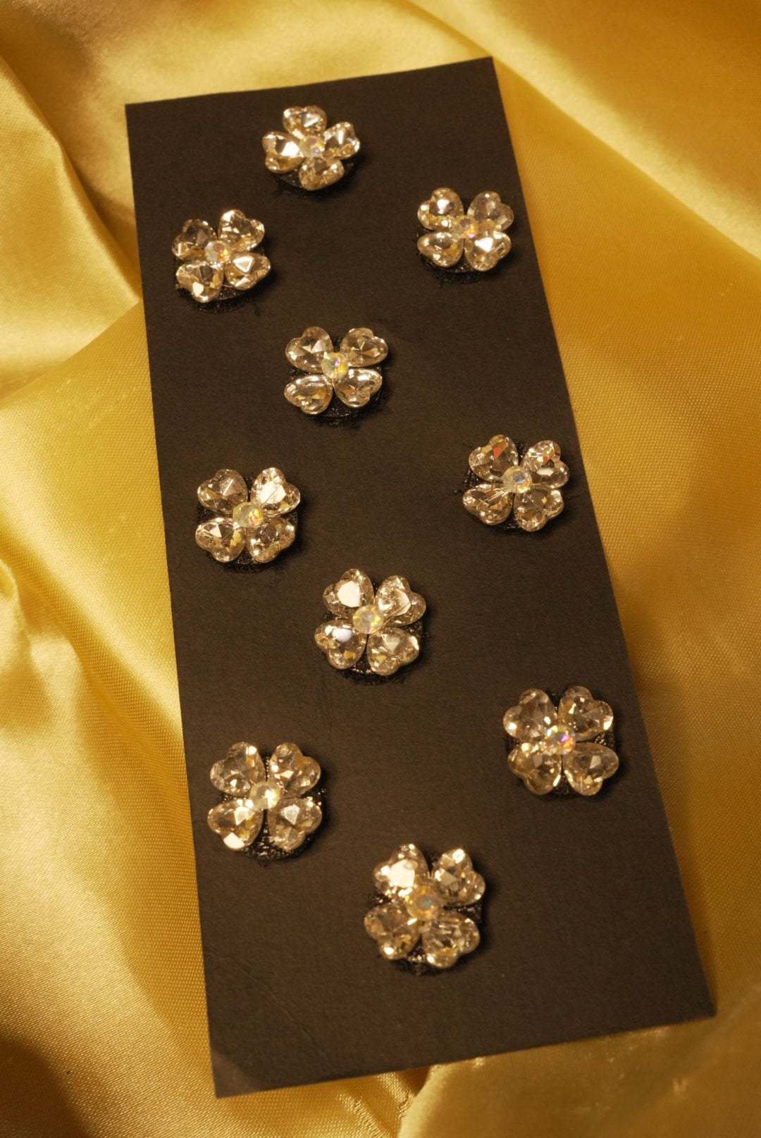 Silver Velcro Flower Crystals