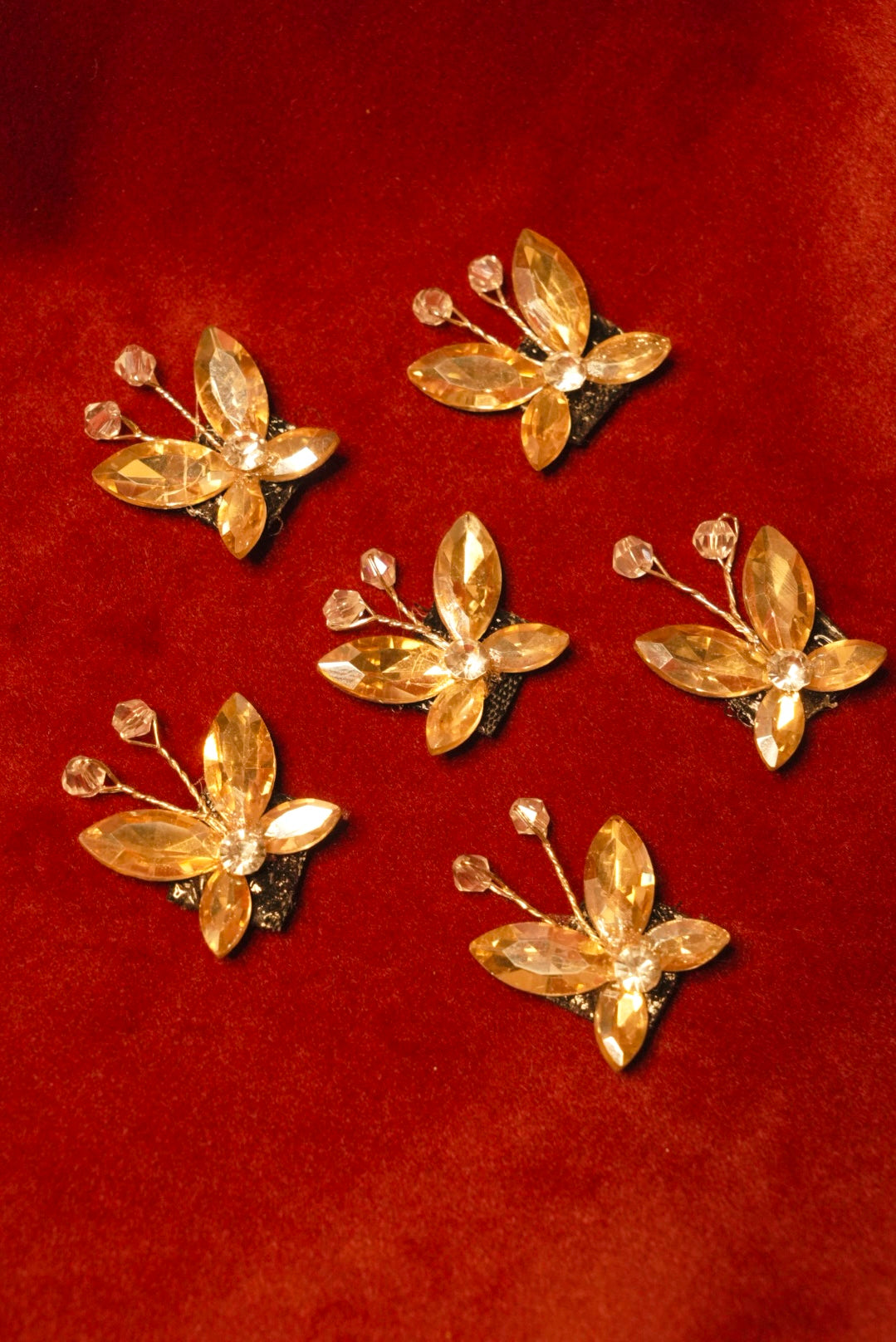 Crystal Butterflies 🦋 Golden ( Set of 6 )