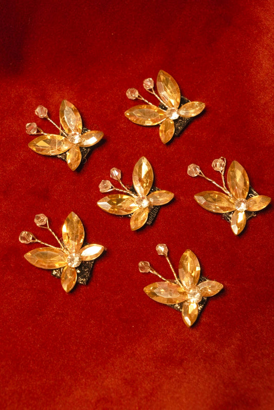 Crystal Butterflies 🦋 Golden ( Set of 6 )