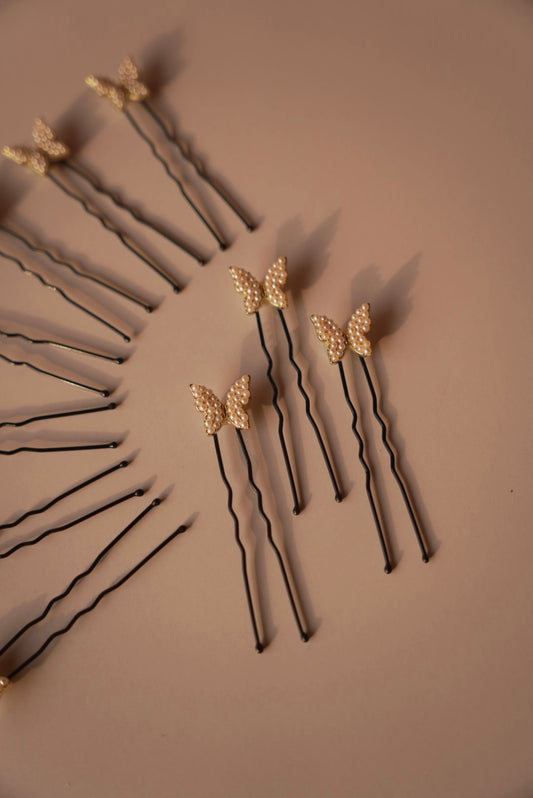 Pearly Butterfly Pins