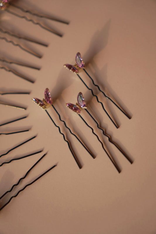 Mermaid Crystal Butterfly Pins