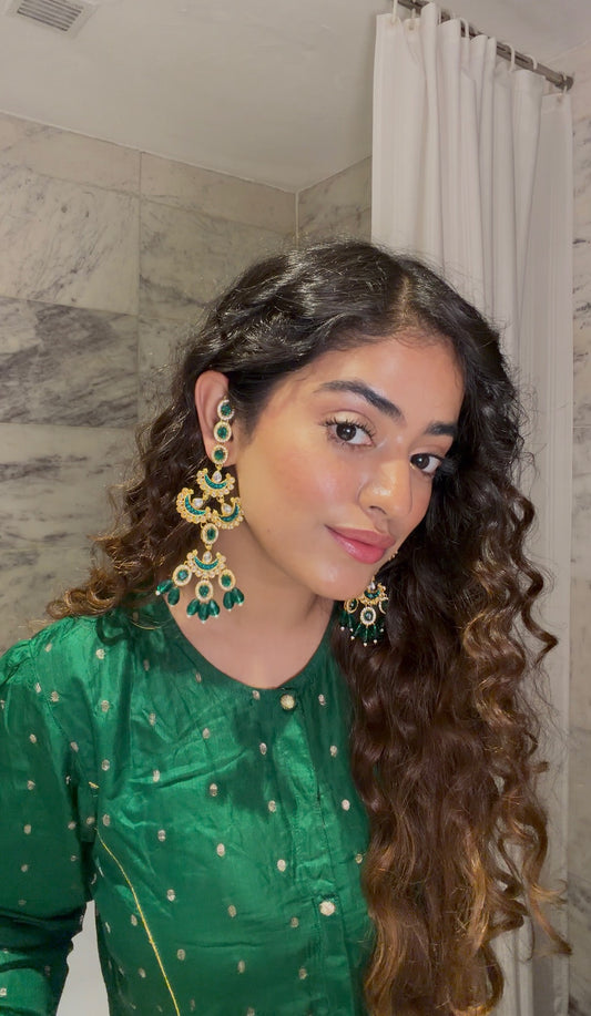 Mumtaz ~ Emerald Green Earrings