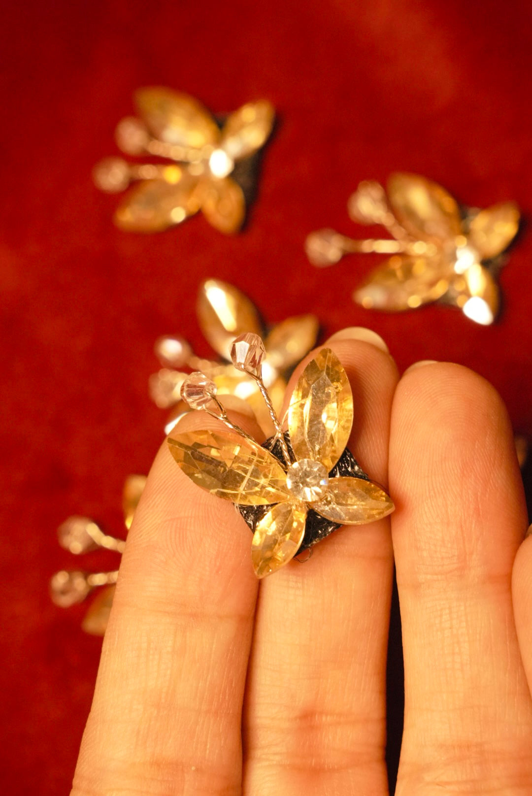 Crystal Butterflies 🦋 Golden ( Set of 6 )