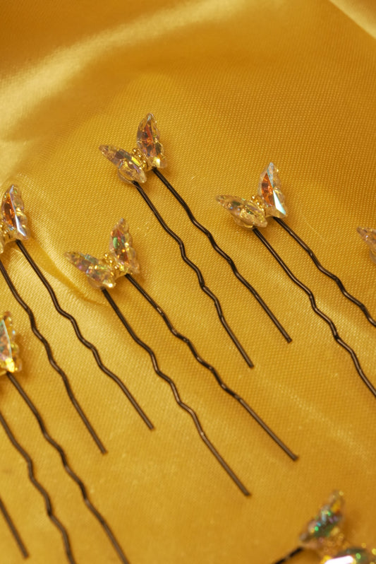 Mermaid Crystal Butterfly Pins
