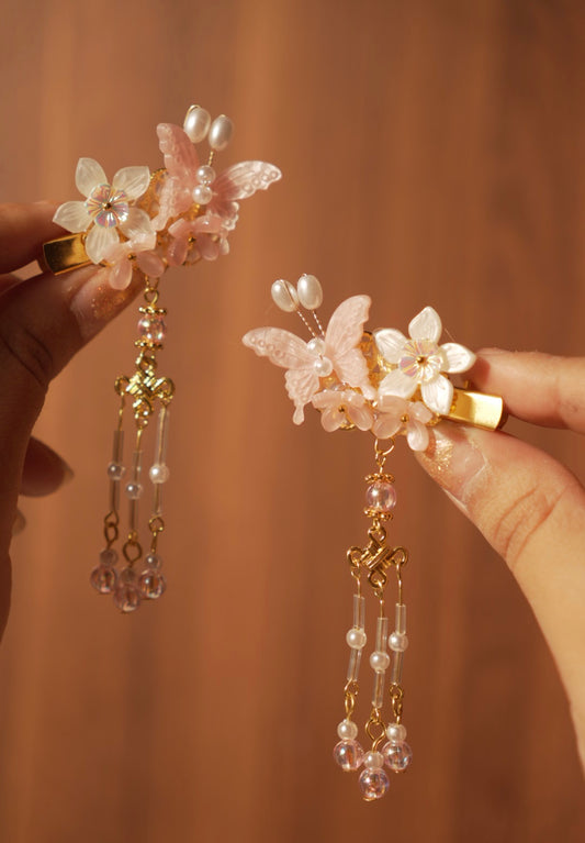 Pink Korean Butterfly Clips