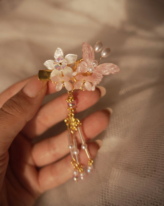 Pink Korean Butterfly Clips