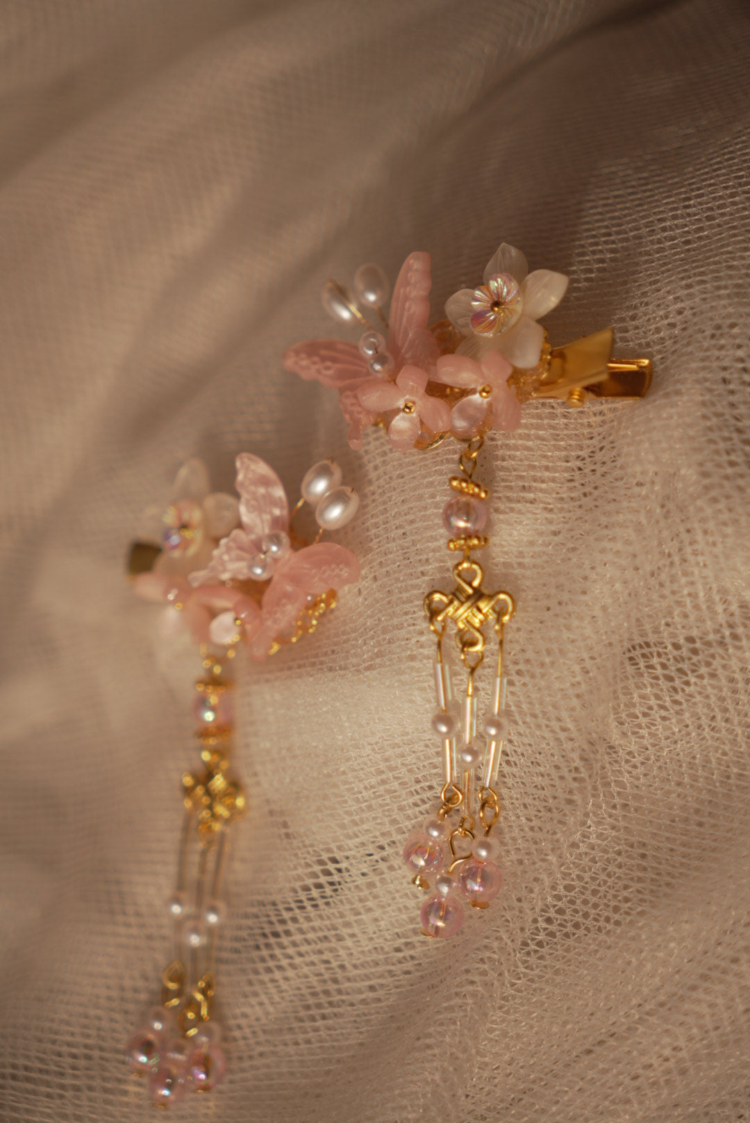Pink Korean Butterfly Clips