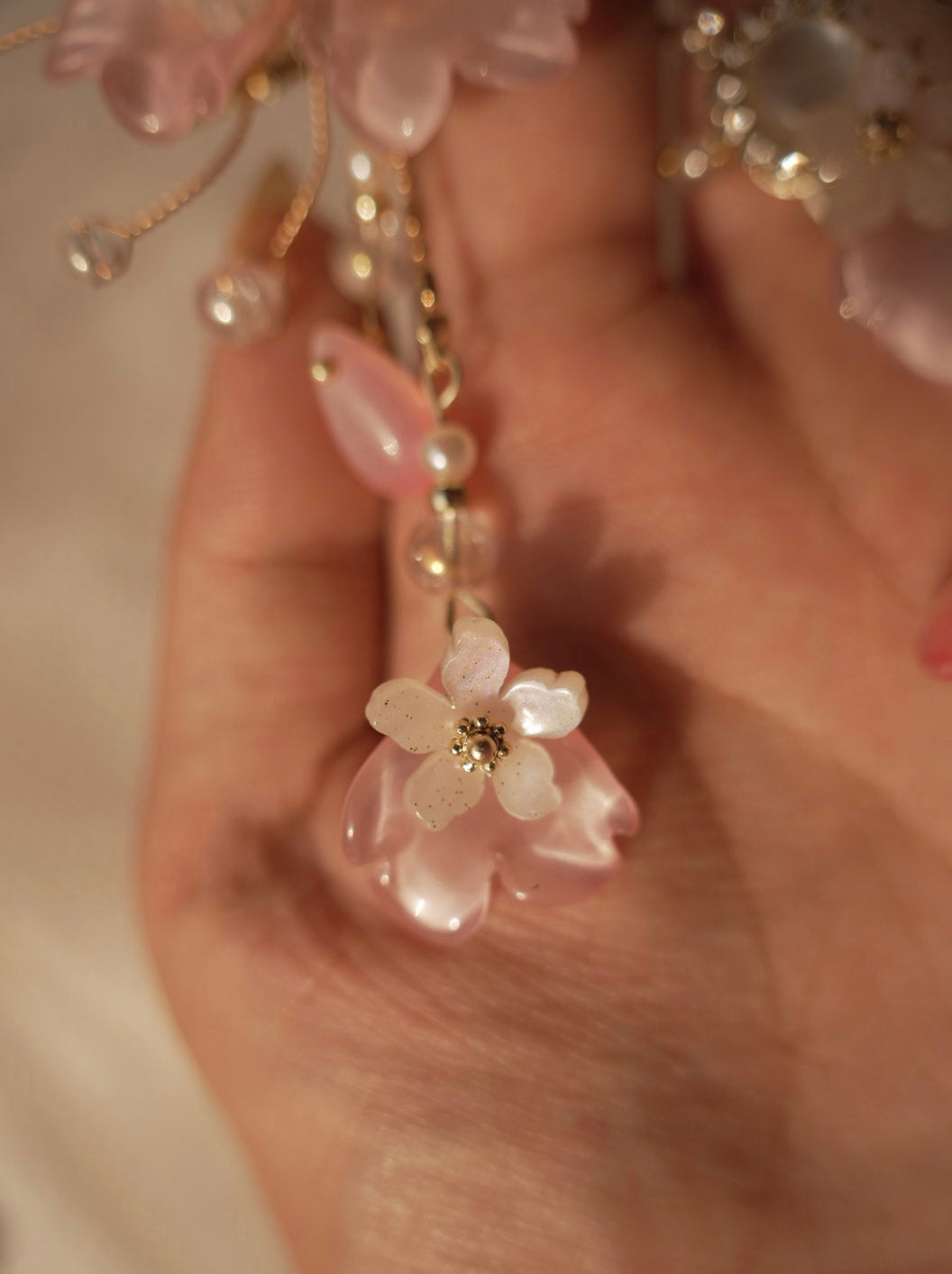Pink Korean Floral Clips