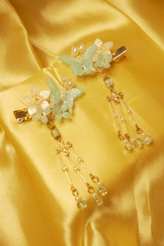 Sea Green Korean Butterfly Clips