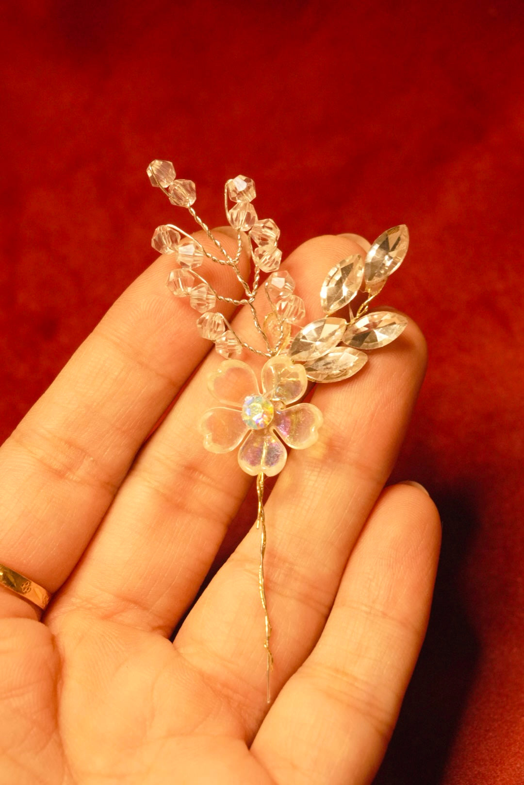 Floral Crystal Pins ( Set of 6 )