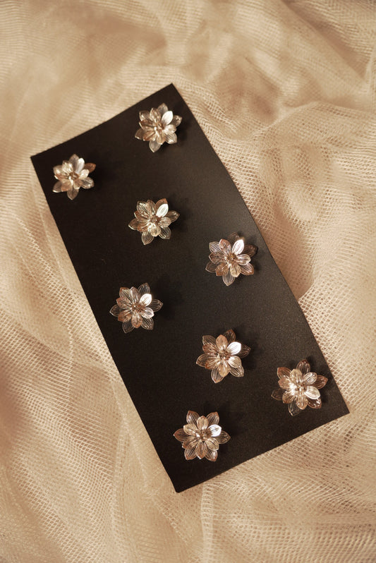 Silver Velcro Flowers