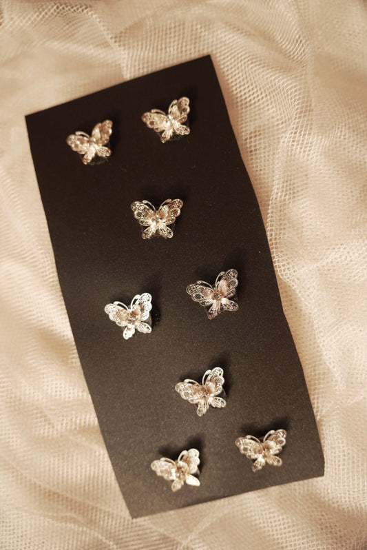 Silver Velcro Butterflies