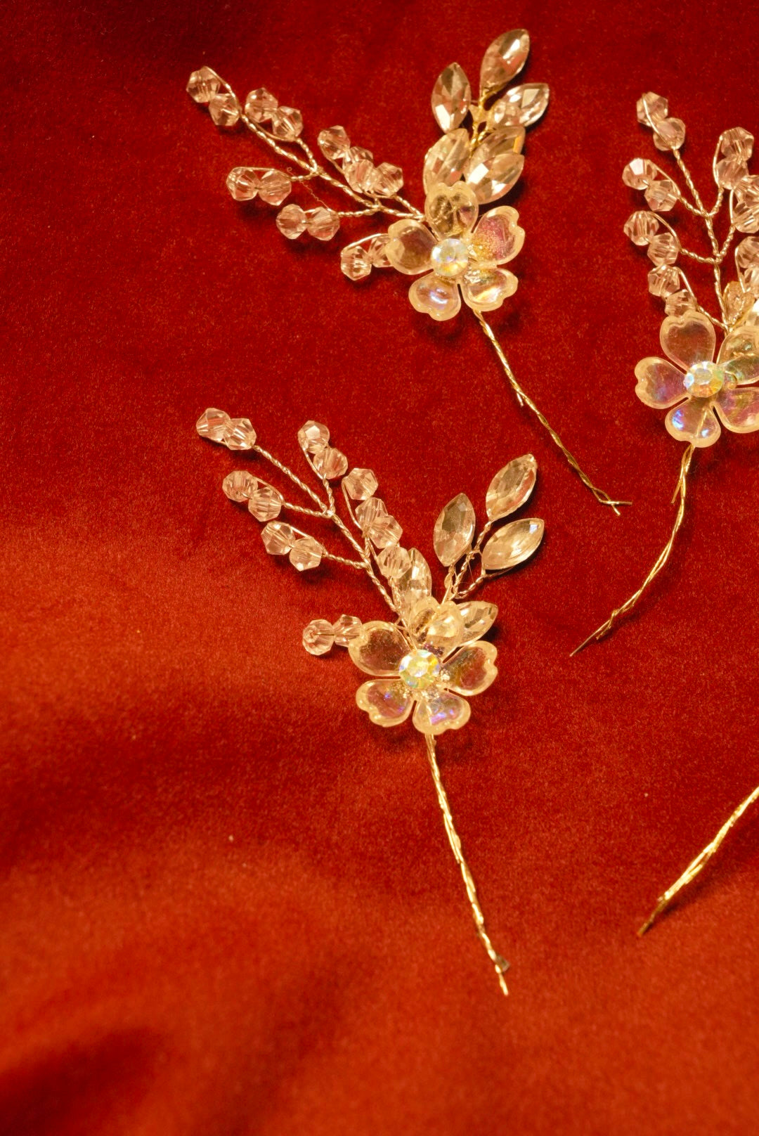 Floral Crystal Pins ( Set of 6 )