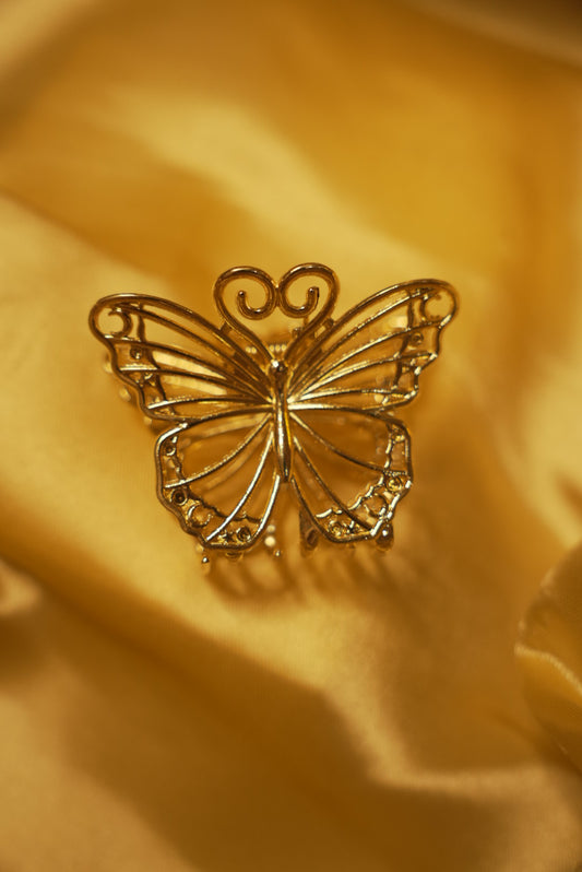 Golden Butterfly Claw Clip