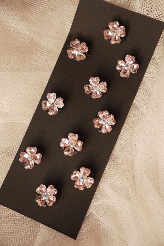 Pink Velcro Flower Crystals