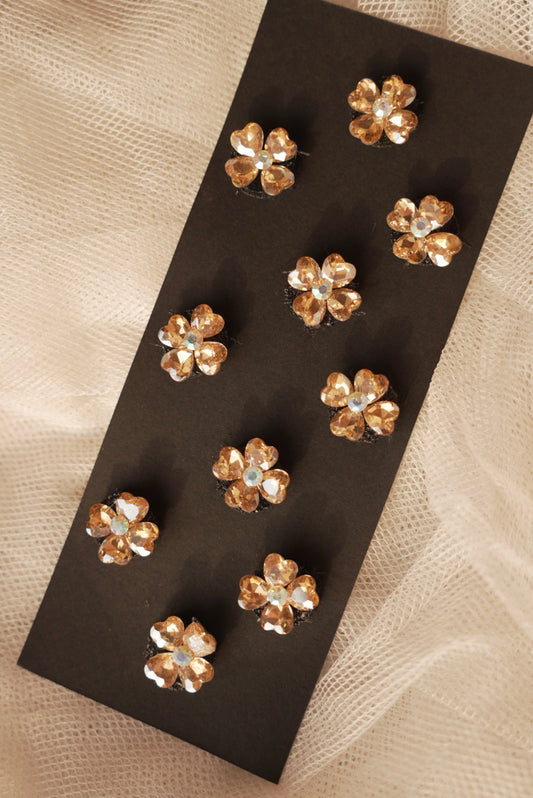Golden Velcro Flower Crystals