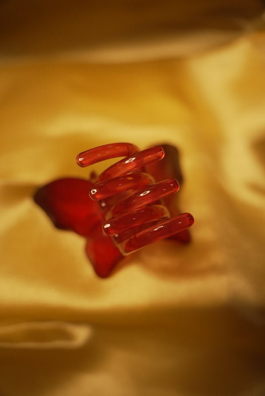 Red Butterfly Claw Clip