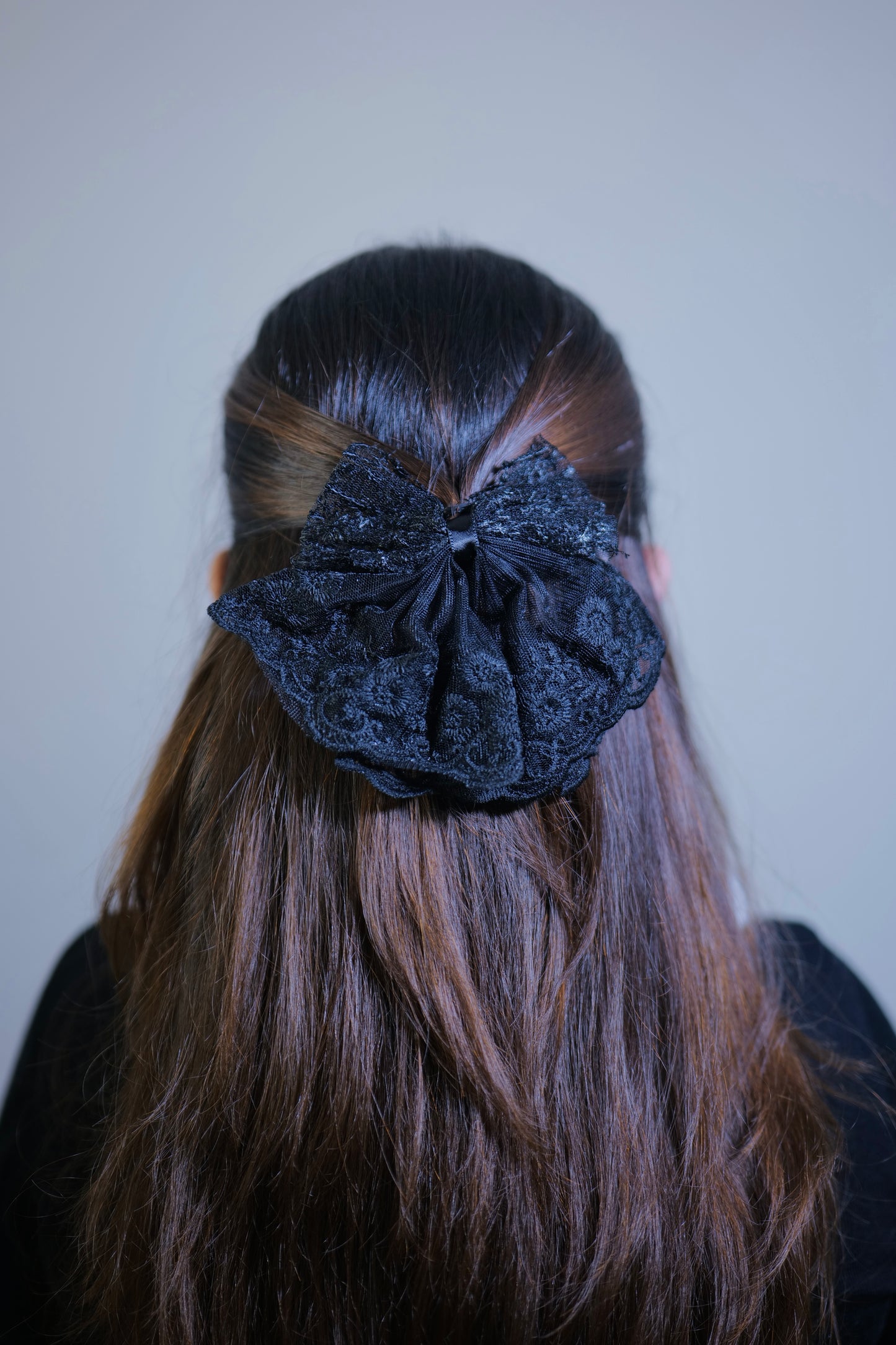 Black Classy Lace Bow