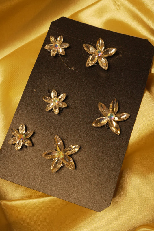 White Crystal Flowers Pack of 6