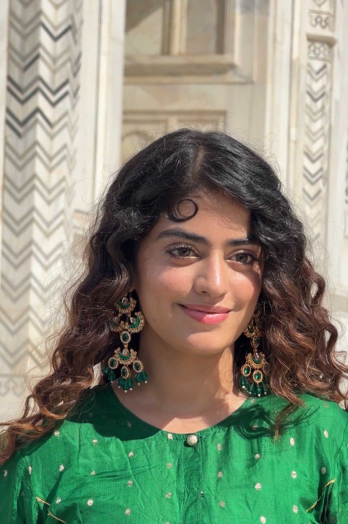 Mumtaz ~ Emerald Green Earrings
