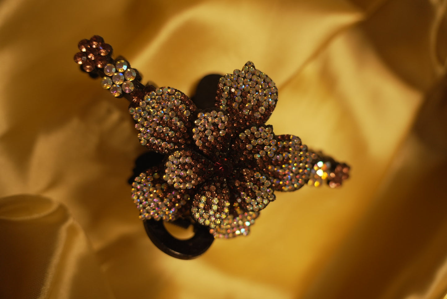 Brown Floral Claw Clip