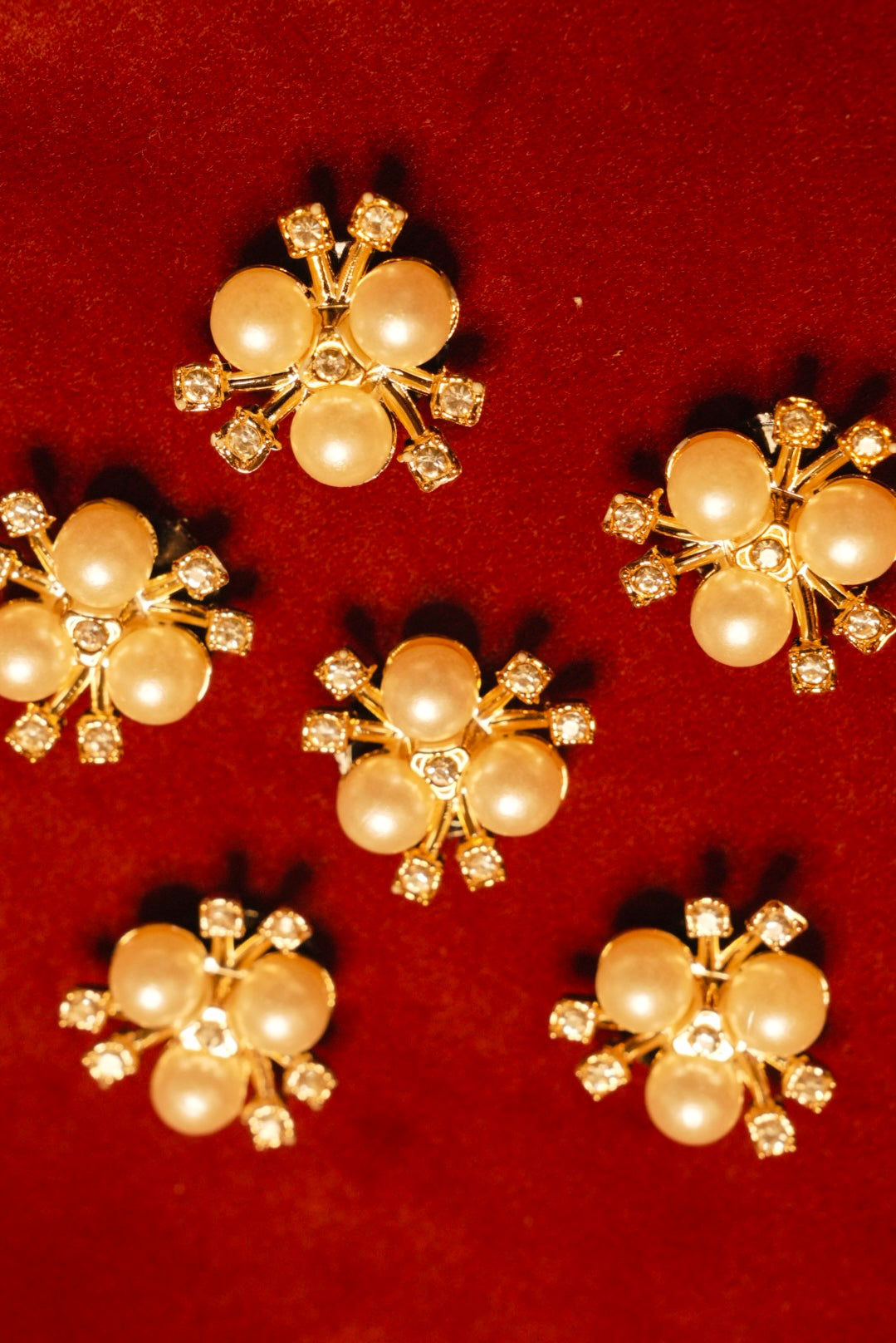 Pearls Velcro Pins ( Set of 6 )